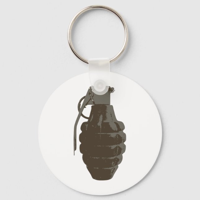 Hand Grenade War Military Bomb Army Marines Keychain (Front)