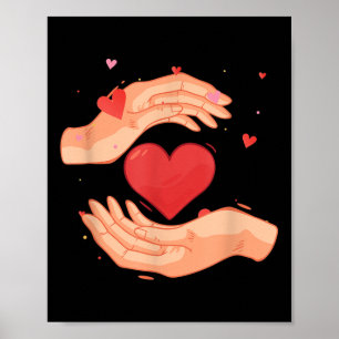 Hand Heart Charity Volunteering Kindness Donation Poster