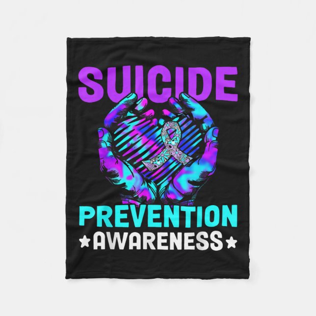 Hand Heart Suicide Prevention Awareness Week Septe Fleece Blanket (Front)