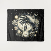 Hand Holding a Crystal under the Moonlight