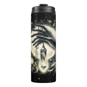 Hand Holding a Crystal under the Moonlight Thermal Tumbler