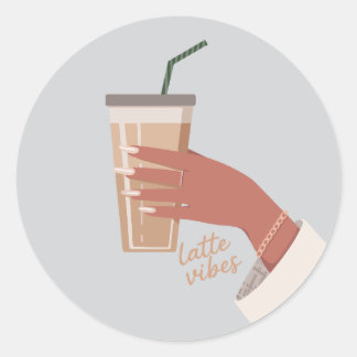 Hand Holding A Cup Of Coffee Classic Round Sticker