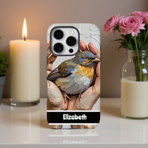 Hand Holding Artistic Bird Design  iPhone 16 Pro Case