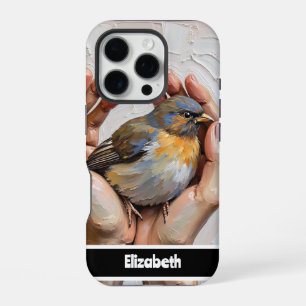 Hand Holding Artistic Bird Design  iPhone 16 Pro Case