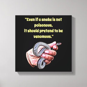hand holding baby snake quote reptile animals art canvas print