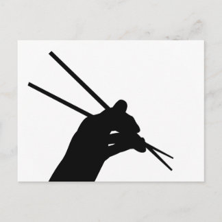 Hand Holding Chopsticks Postcard