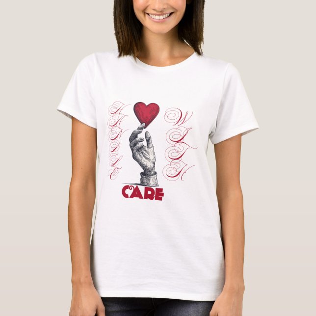 Hand Holding Heart – Love, Care & Compassion Tee (Front)