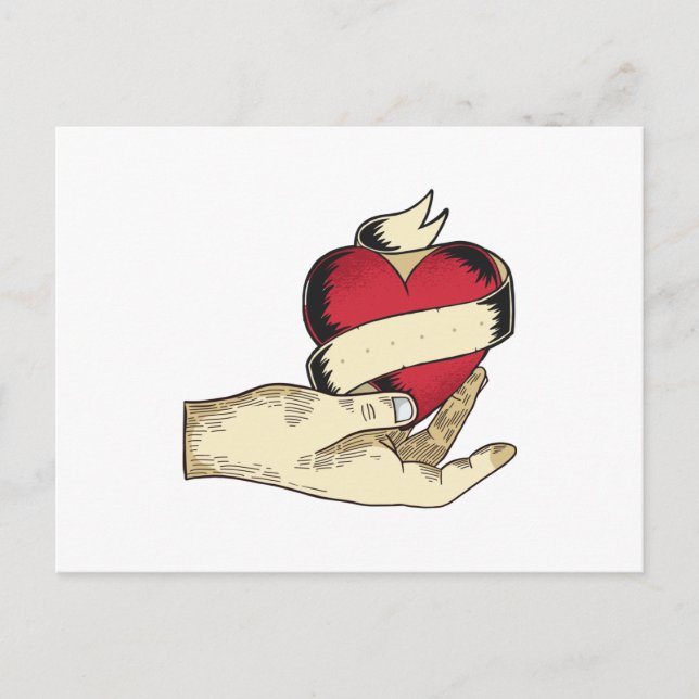Hand Holding Heart Postcard (Front)