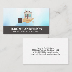Hand Holding Home Real Estate Business Card