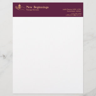 Hand Holding Leaf Plant Wellness Counsellor Letterhead