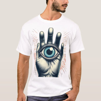 Hand Holding Mystical Third Eye t shirt design 