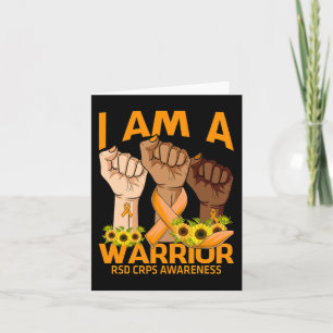 Hand I Am A Warrior RSD CRPS Awareness Sunflower Card