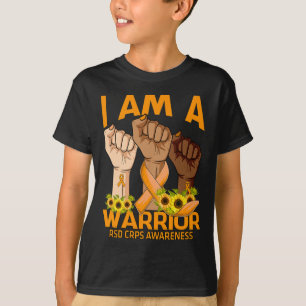 Hand I Am A Warrior RSD CRPS Awareness Sunflower  T-Shirt
