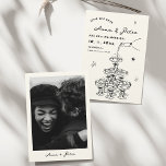 Hand-illustrated Champagne Tower Retro Photo Save The Date<br><div class="desc">"Save the Date: Handwritten Champagne Tower" Card with Couple's Photo: A Unique Prelude to Your Celebration Prepare to enchant your guests with our "Save the Date: Handwritten Champagne Tower" Card, now featuring a delightful photo of the happy couple on the back. This personalized touch adds an extra layer of charm...</div>