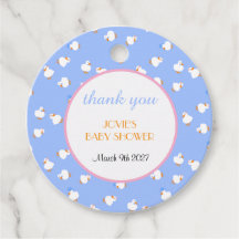Hand Illustrated Ducks Kids Blue Baby Shower