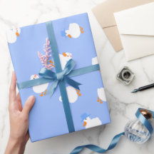 Hand Illustrated Ducks Kids Blue Baby Shower