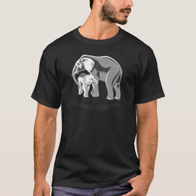 Hand Illustrated  Elephant Sighting T-Shirt (Front)