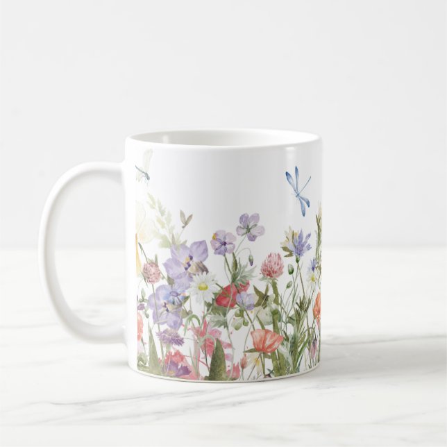 Hand Illustrated Floral Coffee Mug (Left)