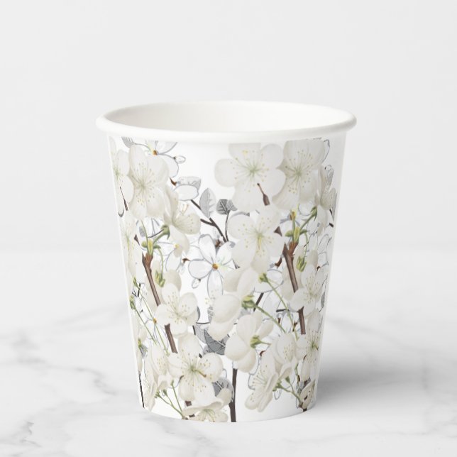 Hand illustrated Floral Print  Paper Cups (Front)