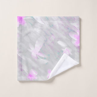 Hand Illustrated  Flowers Print Wash  Cloth