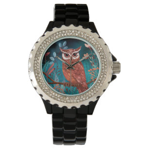 Hand-illustrated owl by the artist - Boho Nature Watch