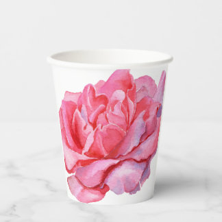Hand Illustrated Pink Peonies Paper Cups
