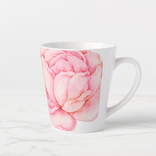 Hand Illustrated Punk Floral Latte Mug (Right)