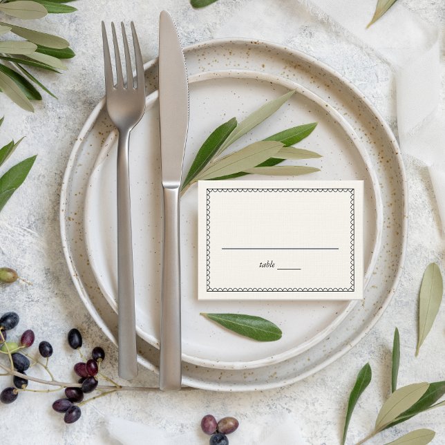 Hand-illustrated Wavy Frame  Place Card (Hand illustrated place cards)