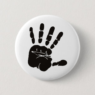 Hand Impression Black 2 Inch Round Button