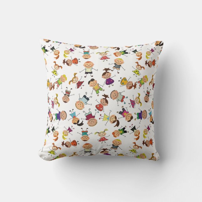 Hand In Hand Kids Throw Pillow (Front)
