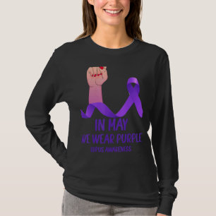Hand In May We Wear Purple Lupus Awareness Month T-Shirt