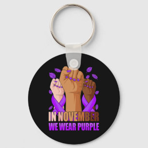 Hand In november we wear purple epilepsy awareness Keychain