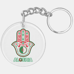 Hand key holder of the Algerian flag Keychain