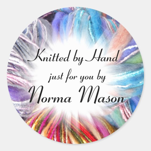 Hand Knit Classic Round Sticker (Front)