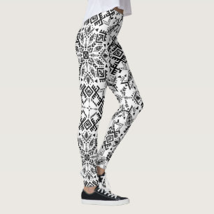 Hand-Knit Fabric Print   Boho Dot Effect  Leggings