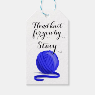 Hand Knit for You Personalized with Care Info Gift Tags