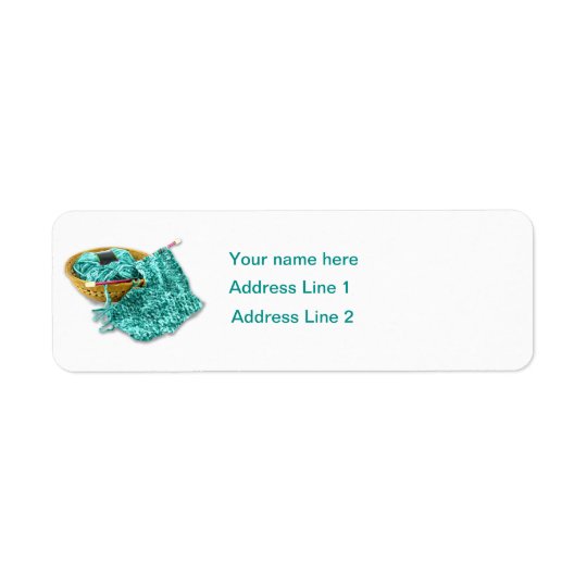Hand Knit Fuchsia Chenille Yarn Return Address Label