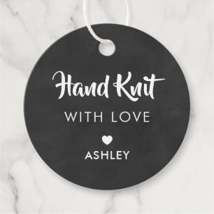 Hand Knit with Love, Handmade Gift Tag, Chalkboard Favour Tags