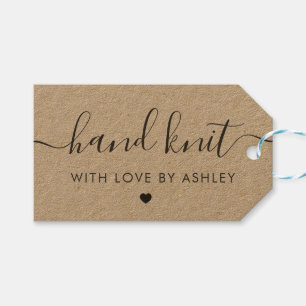 Hand Knit with Love, Handmade Gift Tag, Kraft Gift Tags
