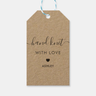 Hand Knit with Love, Handmade Gift Tag, Kraft Tags