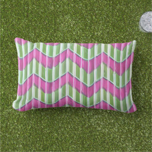 Hand kraft chevron Colourful pattern for summer Lumbar Pillow