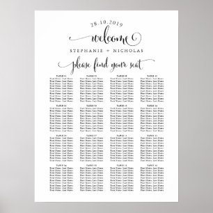 Hand Letter Welcome Chic Wedding Seating Chart