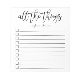 Hand-Lettered All the Things Personalized Notepad