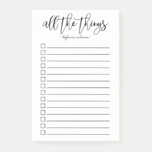 Hand-Lettered All the Things Personalized Post-it Notes