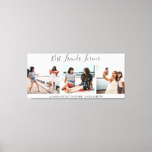 Hand Lettered Best Friends Forever 3 Photo Collage Canvas Print