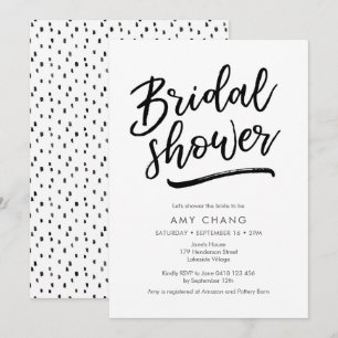 Hand lettered Bridal Shower Invitation