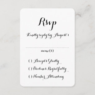 Hand Lettered Calligraphy Wedding RSVP Card
