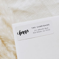 Hand-Lettered Cheers Return Address Label
