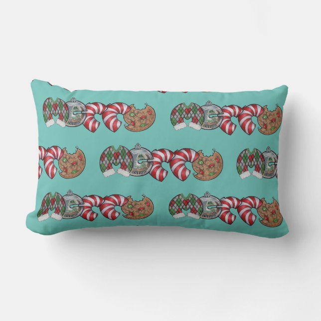 Hand lettered Christmas text Acrylic Ornament Lumbar Pillow (Front)