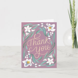 Hand Lettered Daffodil Thank You Note Card